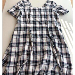 Plaid Puff Sleeve Dress